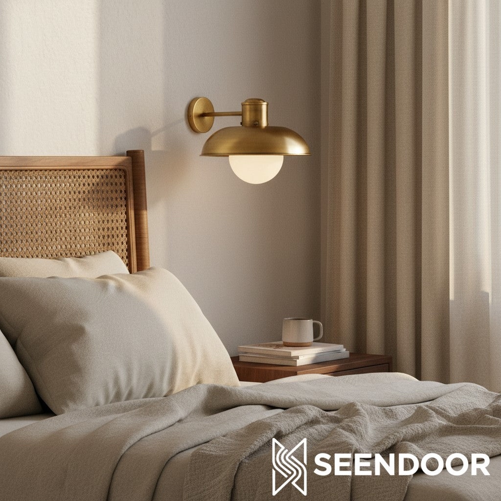 Harlan industriële melkglas wandlamp