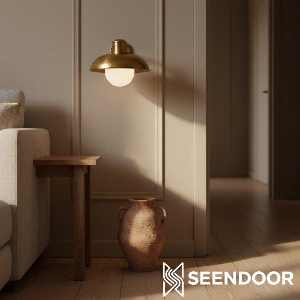 Harlan industriële melkglas wandlamp