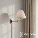 Afbeelding laden in galerijweergave, Arlington linnen kap metalen scharnierende wandlamp