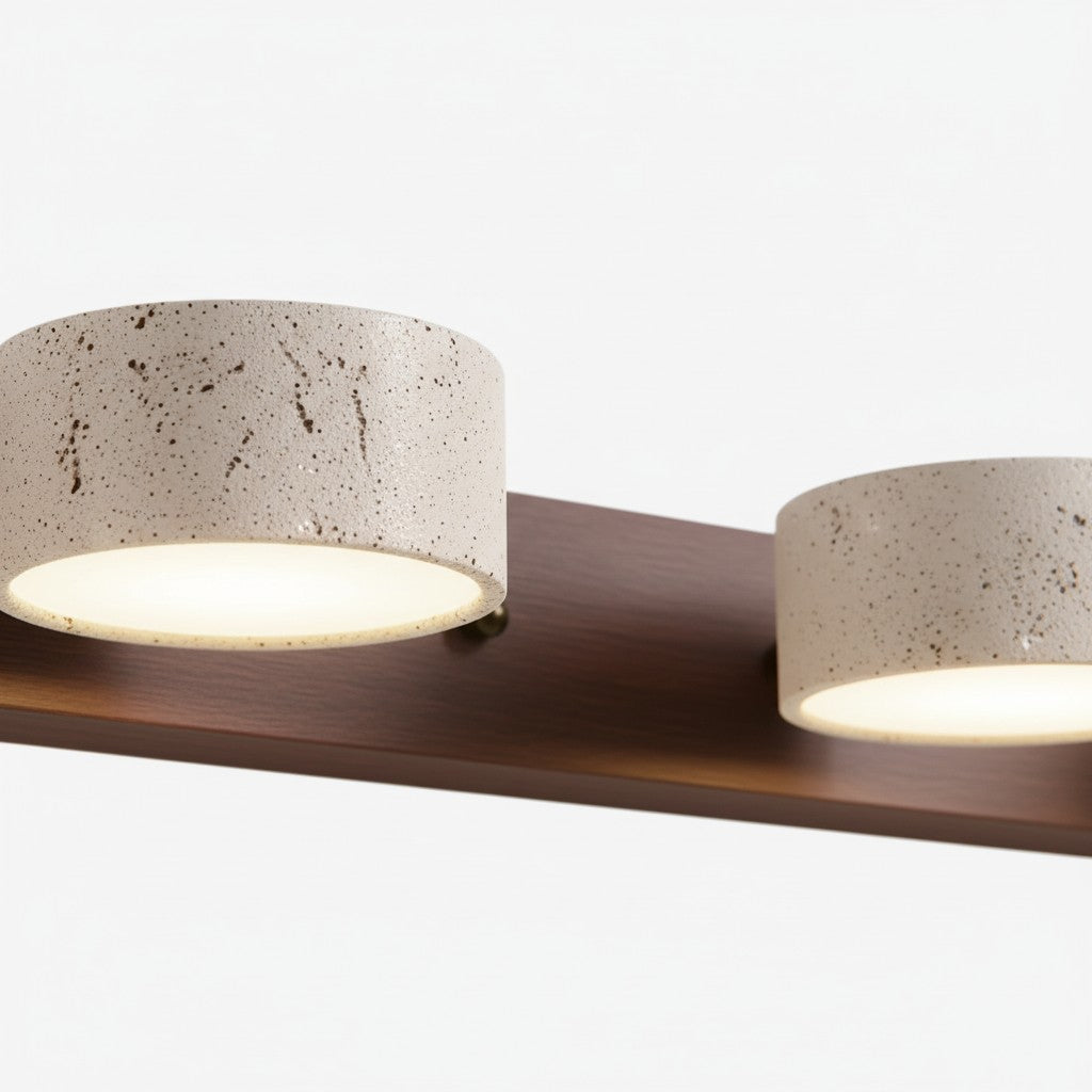 Elias Rustieke Verstelbare Travertijn Houten Wandlamp