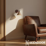 Afbeelding laden in galerijweergave, Travertijn Wandlamp - Natuurlijke Steen Wandlamp met Afgeronde Kap