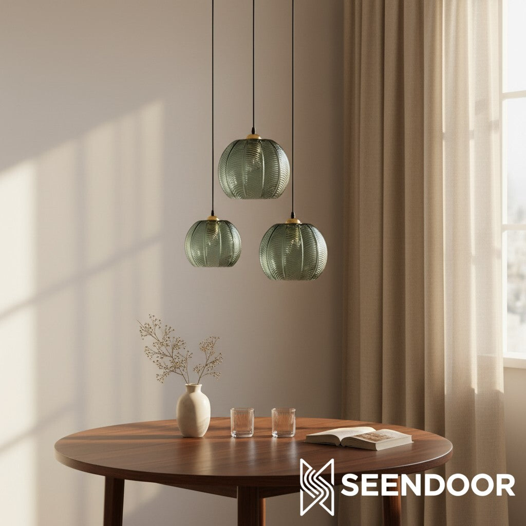 Aria Moderne Ribbelglas Bol Hanglamp