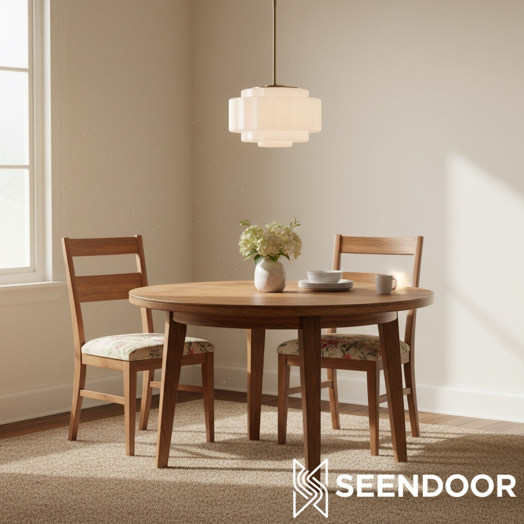 Antieke messing hanglamp met meerdere niveaus en opaalwit glas