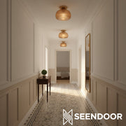 Ixionis Geëtst Gegraveerd Patroon Glas Opbouw Plafondlamp