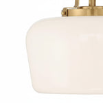 Afbeelding laden in galerijweergave, Moderne antiek messing opaalwit glazen kap hanglamp keuken eiland