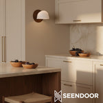 Afbeelding laden in galerijweergave, Thaise Mid-Century Moderne Art Deco glazen wandkandelaar