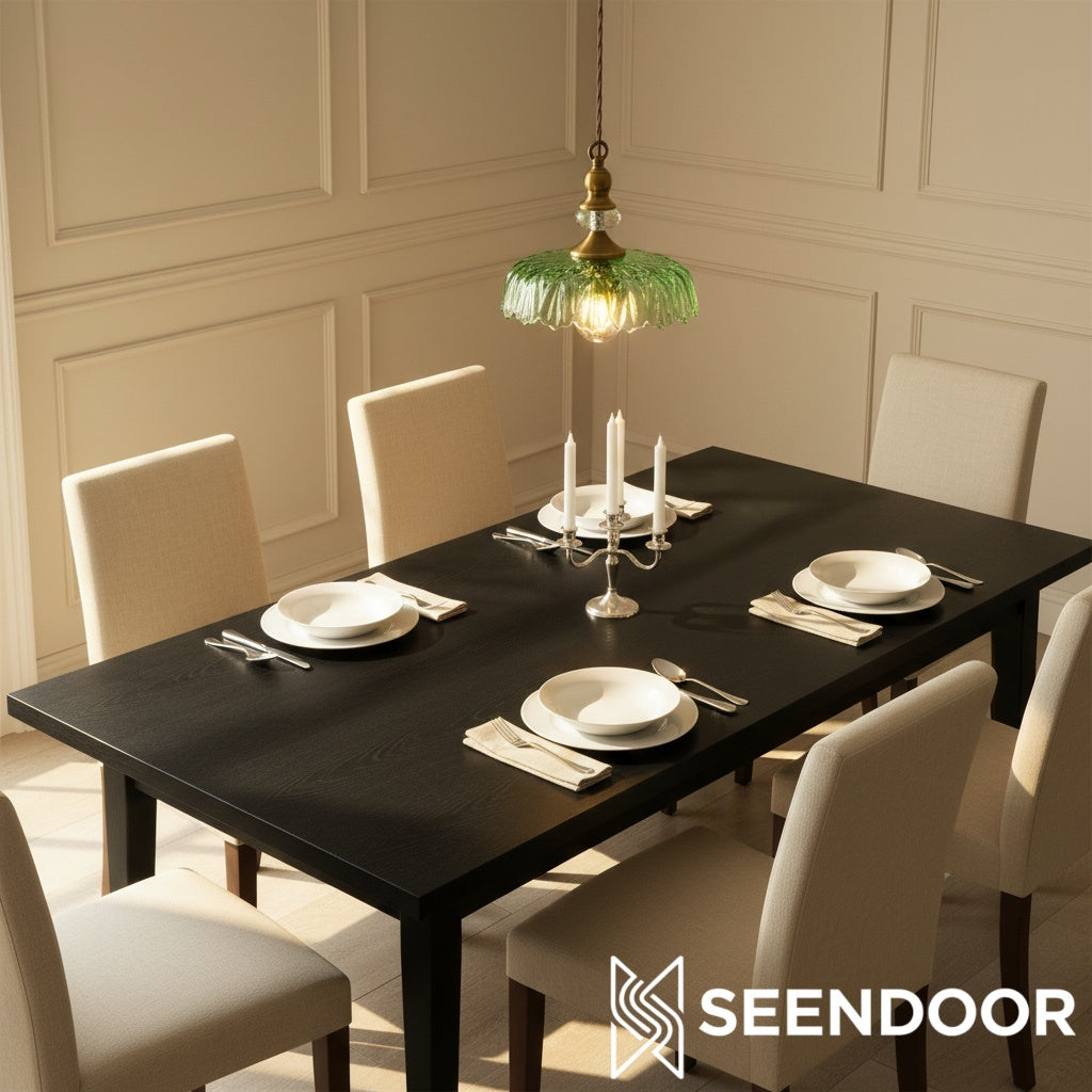 Suspension Verdoma en laiton vintage avec verre transparent - Lampe suspendue fleur pour salle à manger et espaces de vie