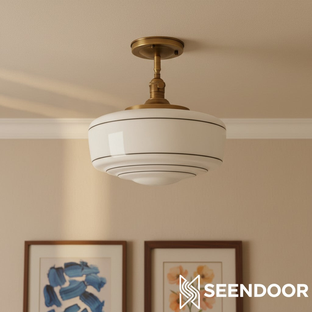 Talos Mid-Century Modern Ronde Glazen Opbouwlamp