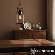 Morris Retro Industrial Metal Glass Pendant Light