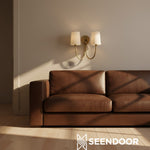 Bild in der Galerieansicht laden, Hollis Moderner Eleganter Leinen-Schirm Doppel-Wandlampe