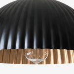 Cargar imagen en el visor de la Galería, Gold interior and ribbed black metal shade detail