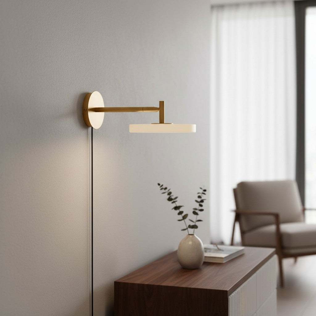 Astris Slim Profile Wall Lamp - Adjustable Modern Wall Mounted Light for Bedroom Living Room or Study