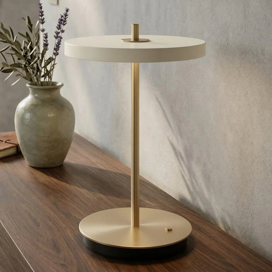 Astris Modern Minimalist Metal Table Lamp Soft LED Illumination for Living Room and Office