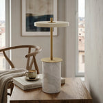 Cargar imagen en el visor de la Galería, Astris Modern Disc Table Lamp - Minimalist LED Desk Lamp for Bedroom Nightstand or Living Room