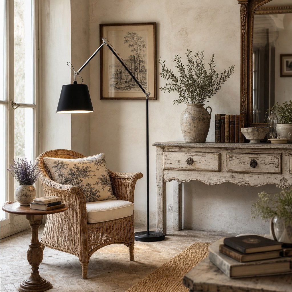 Tolomeo Mega Adjustable Arm Floor Lamp - Clean Linear Design Contemporary Standing Lamp