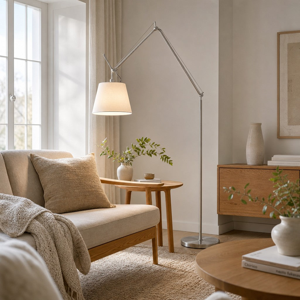 Tolomeo Mega Adjustable Arm Floor Lamp - Clean Linear Design Contemporary Standing Lamp
