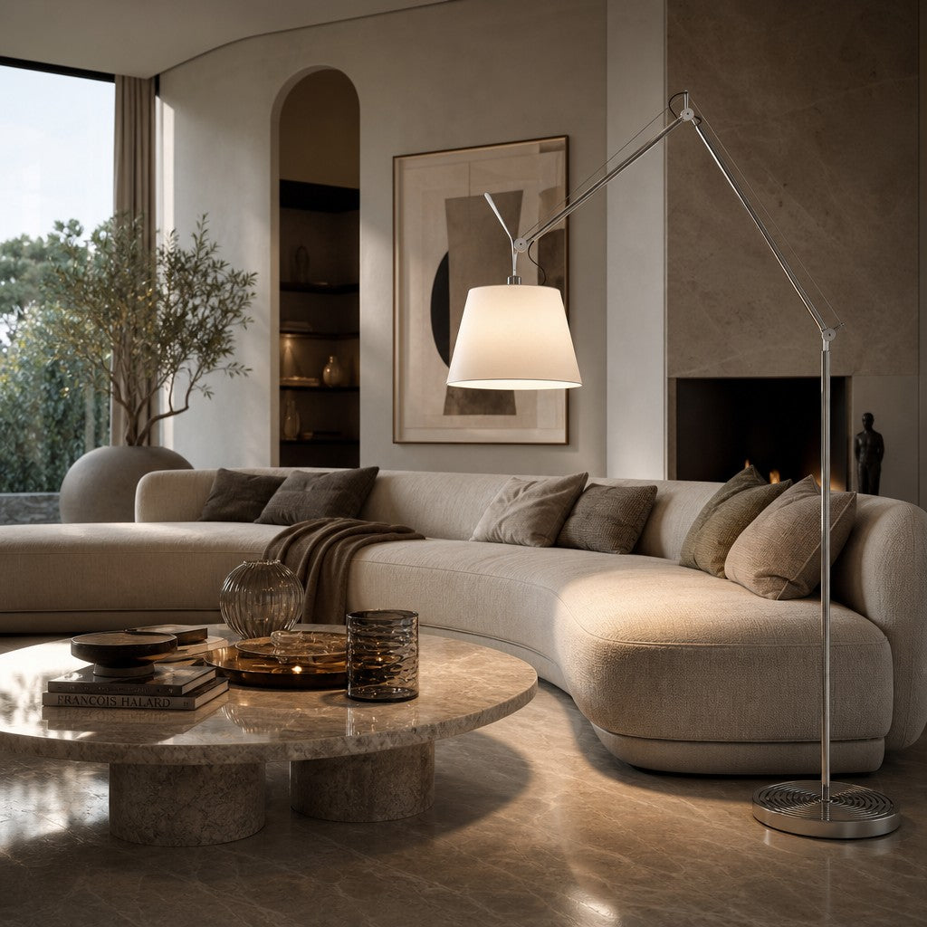 Tolomeo Mega Adjustable Arm Floor Lamp - Clean Linear Design Contemporary Standing Lamp