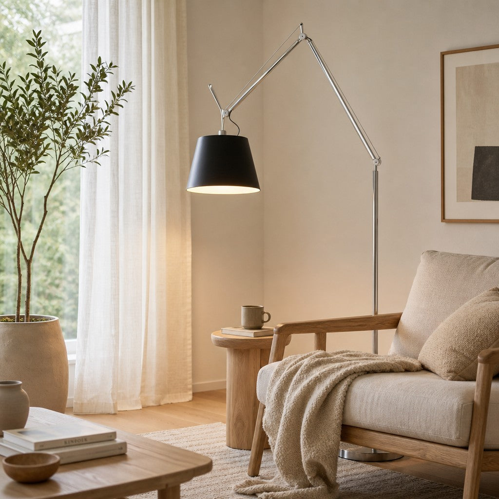 Tolomeo Mega Adjustable Arm Floor Lamp - Clean Linear Design Contemporary Standing Lamp