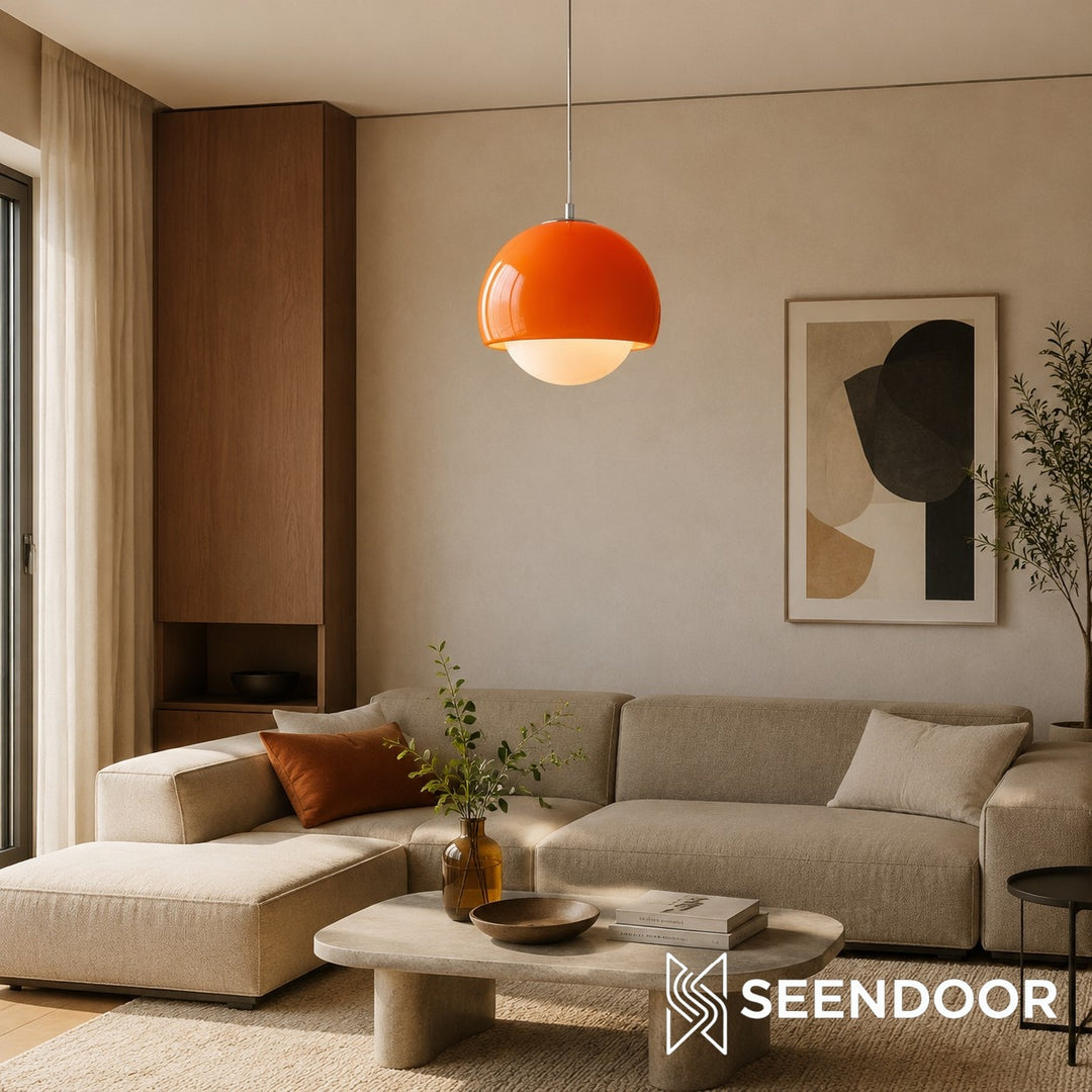 Nordic Lipko Pendant Light – Compact Frosted Globe Hanging Lamp for Apartments and Cozy Nooks