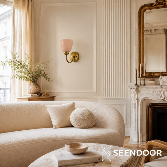 Mild Velin Wall Lamp – Brass and Frosted Glass Wall Sconce for Bedroom and Living Room