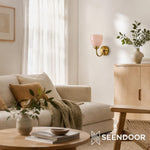 Load image into Gallery viewer, Mild Velin Wall Lamp – Brass and Frosted Glass Wall Sconce for Bedroom and Living Room