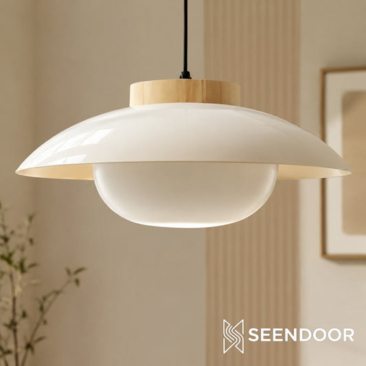 Oribela Modern Minimalist Pendant Lamp – Contemporary Saucer Style Hanging Light for Living Room and Dining