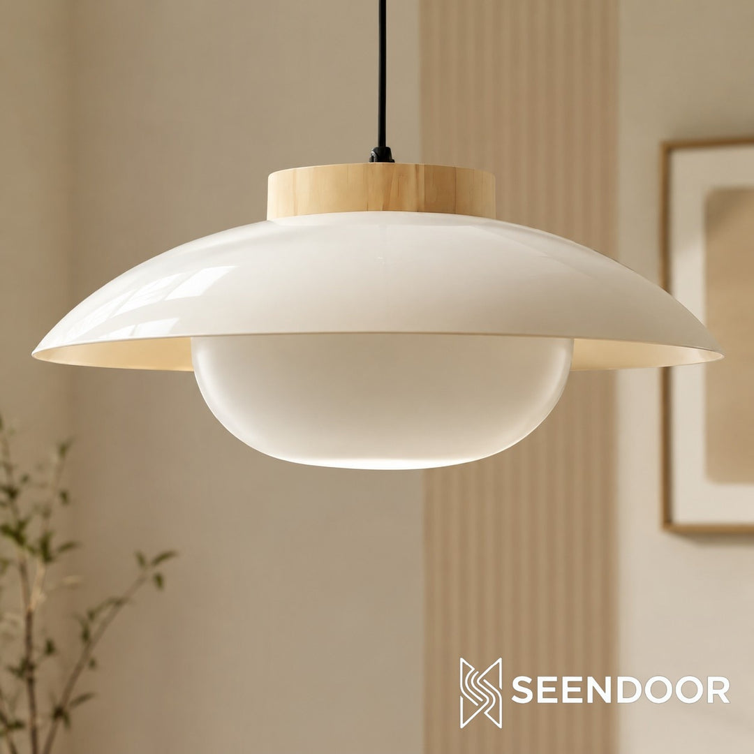 Nowoczesna minimalistyczna lampa wisząca Oribela – współczesna lampa w stylu spodka do salonu i jadalni