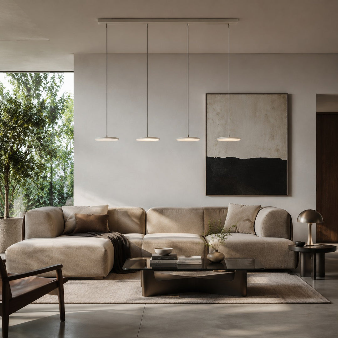 Evanos Disc Design Pendant Light – Sculptural Iron Disc Style for Modern Dining Room
