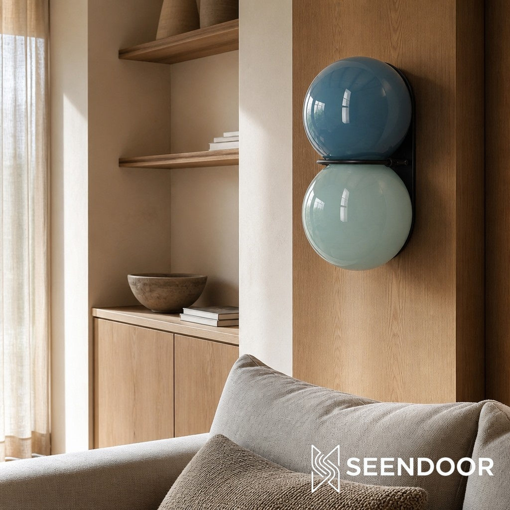 Twinwave Wandleuchte – Doppel-Glaskugel-Wandleuchte für Wohnzimmer und Schlafzimmer