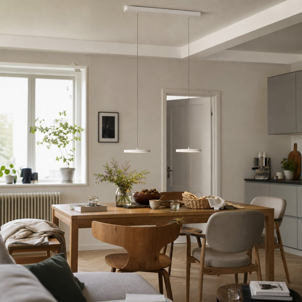 Evanos Disc Design Pendant Light – Sculptural Iron Disc Style for Modern Dining Room