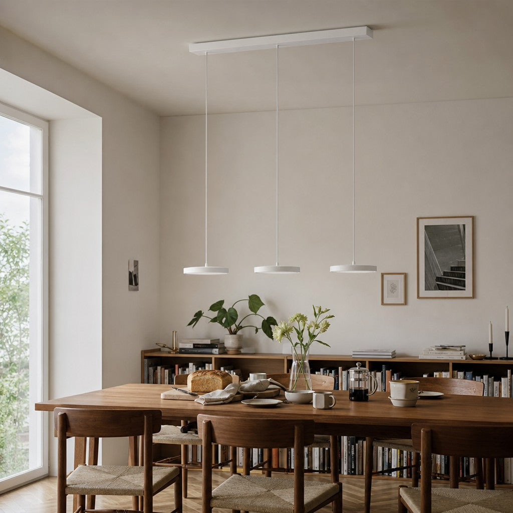 Evanos Disc Design Pendant Light – Sculptural Iron Disc Style for Modern Dining Room