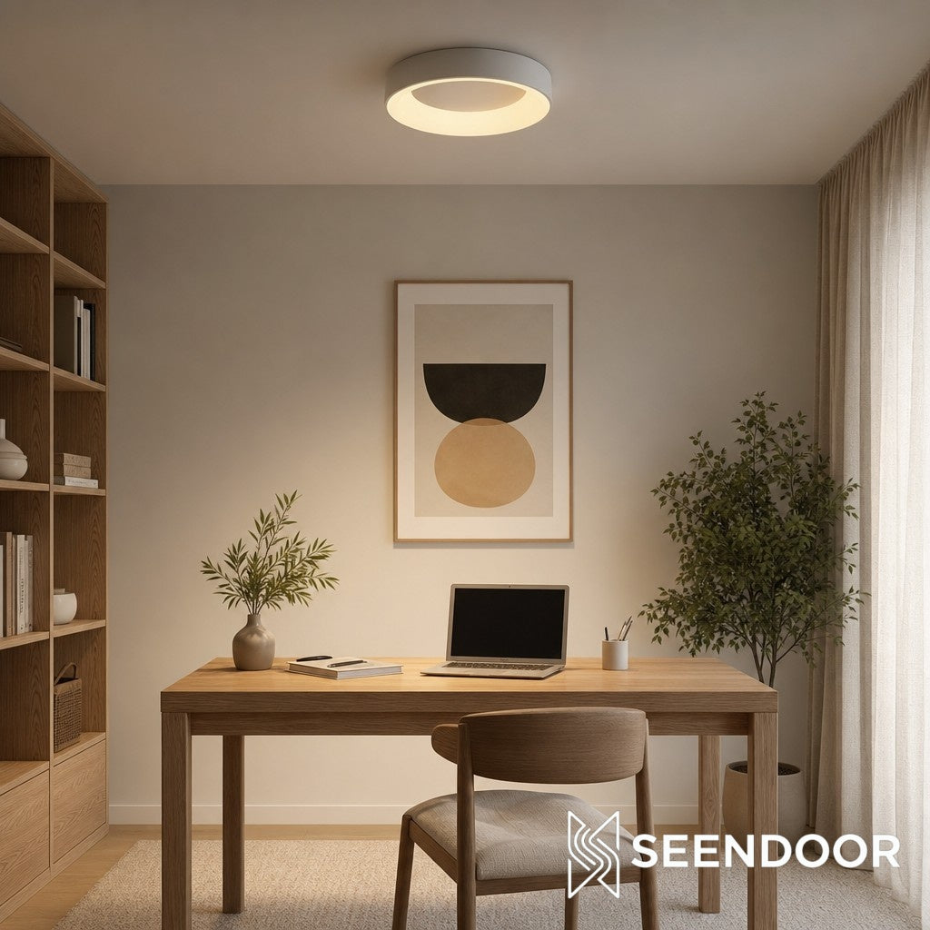 Lámpara de techo acrílica de perfil bajo Lumiflexa – Luminaria empotrada LED integrada para dormitorio y salón