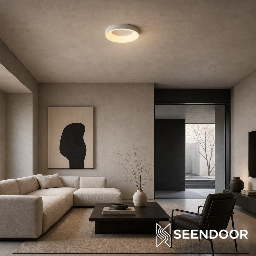 Lámpara de techo acrílica de perfil bajo Lumiflexa – Luminaria empotrada LED integrada para dormitorio y salón