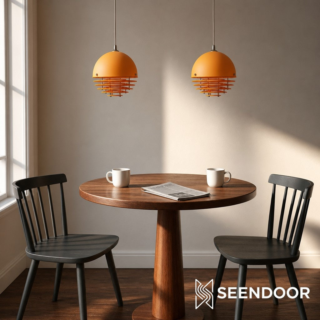 Sunset Bauhaus Disc Hanging Lamp – Warm Sunset Glow Pendant for Living Room and Lounge S1