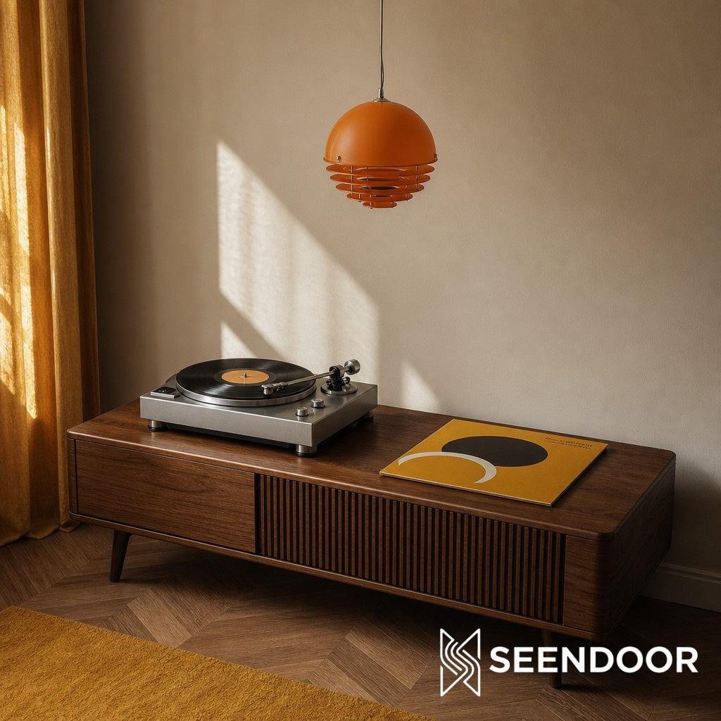 Sunset Bauhaus Disc Hanging Lamp – Warm Sunset Glow Pendant for Living Room and Lounge S1
