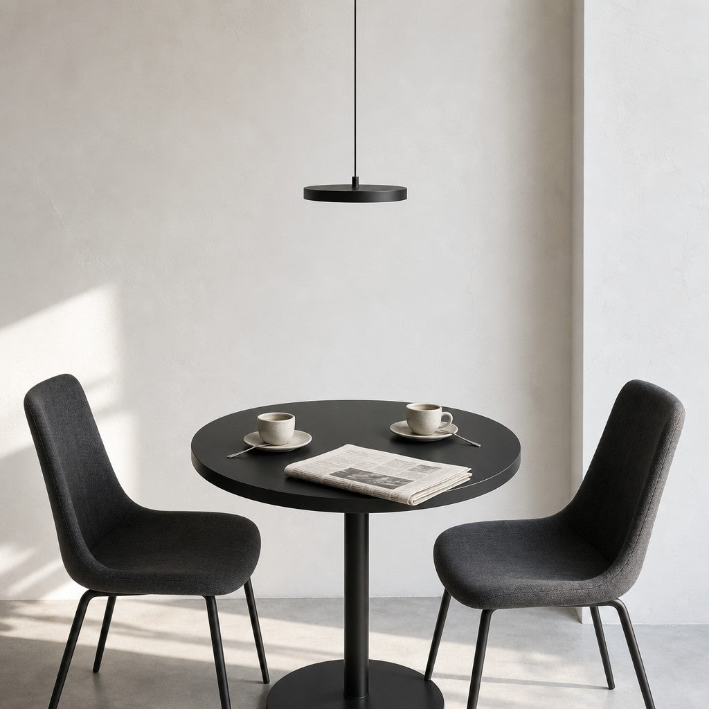 Evanos Disc Design Pendant Light – Sculptural Iron Disc Style for Modern Dining Room