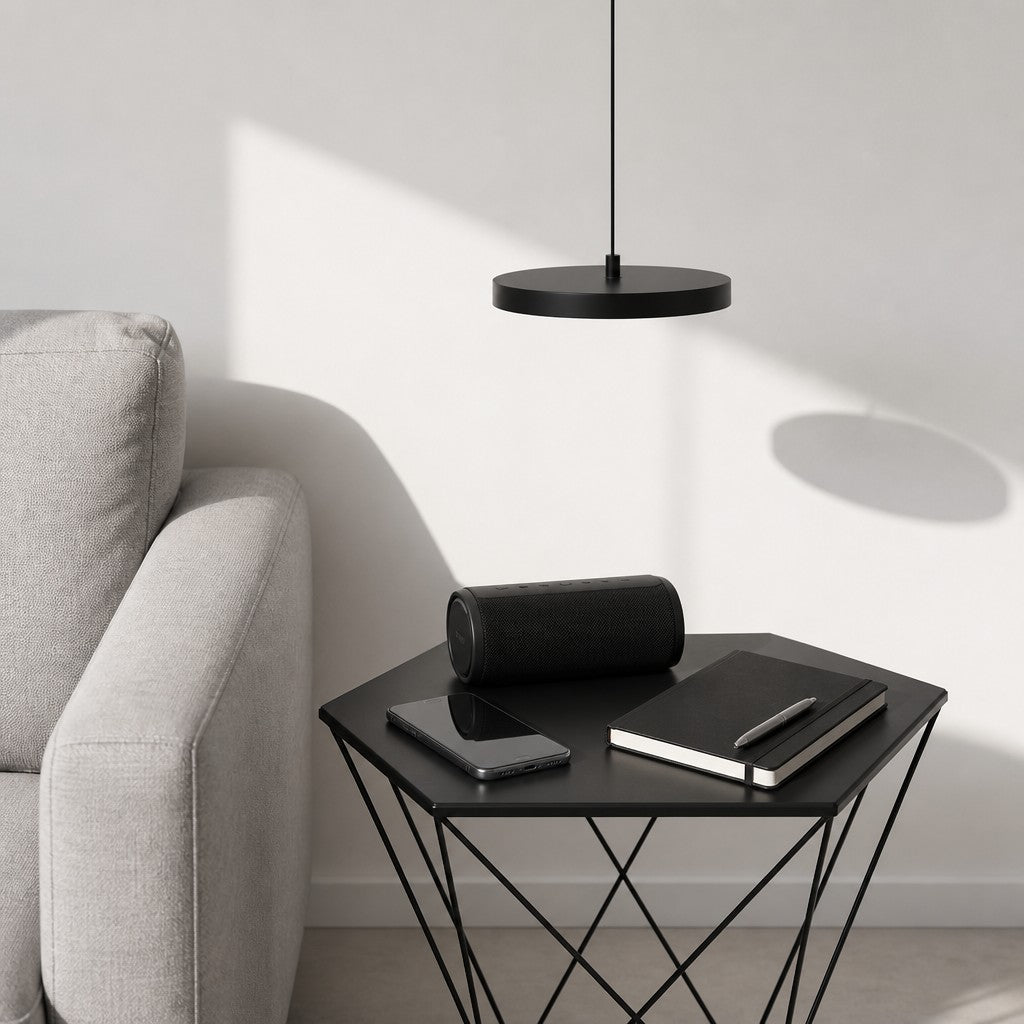 Evanos Disc Design Pendant Light – Sculptural Iron Disc Style for Modern Dining Room