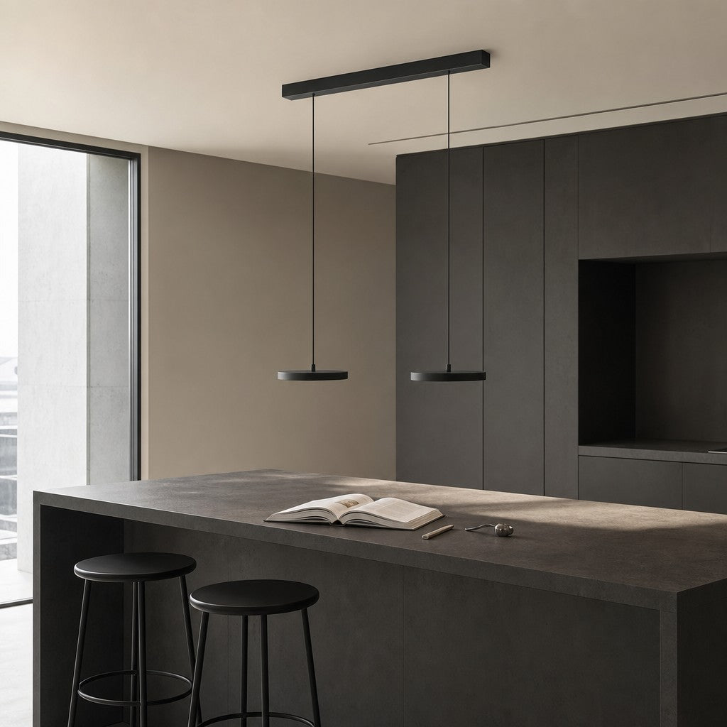 Evanos Disc Design Pendant Light – Sculptural Iron Disc Style for Modern Dining Room