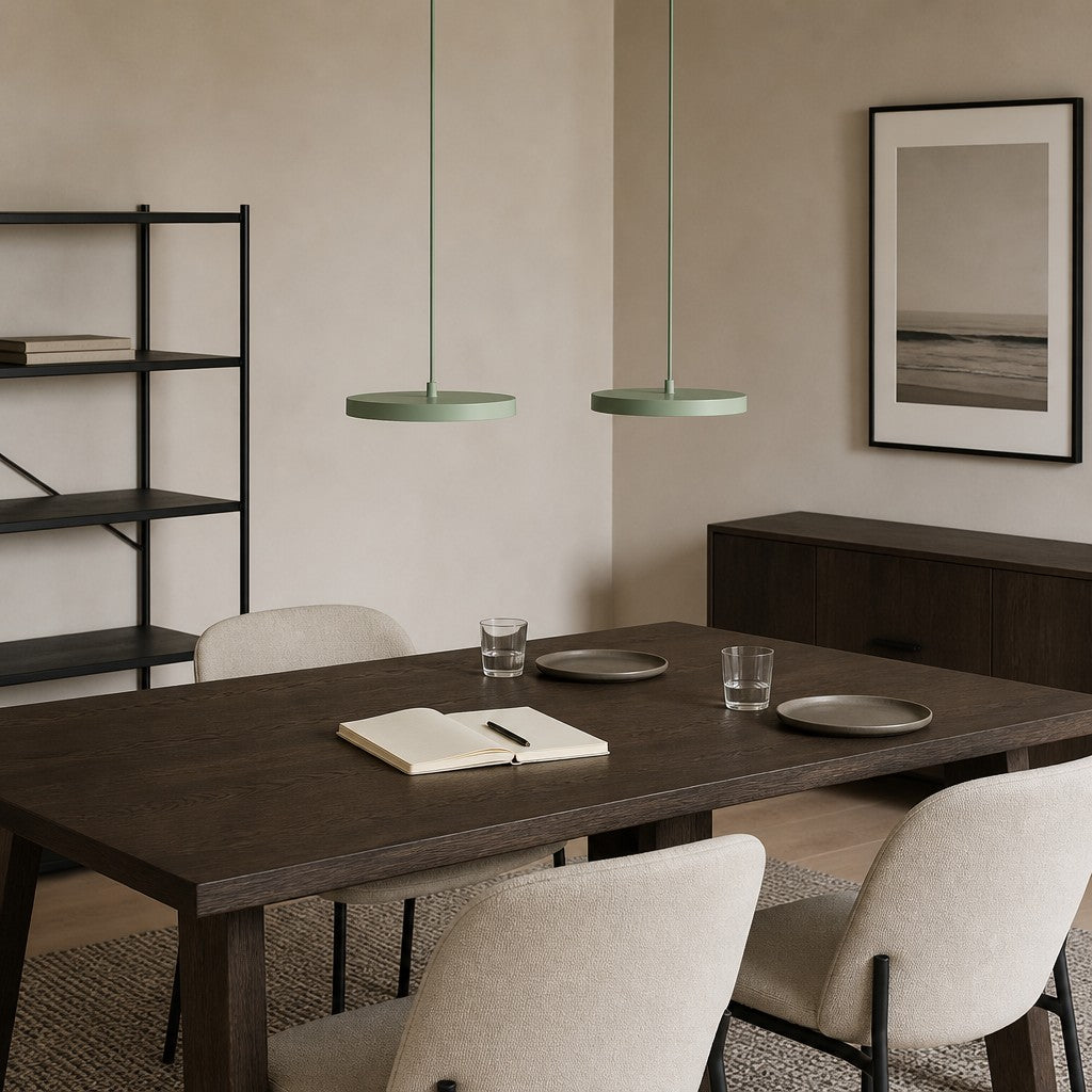 Evanos Disc Design Pendant Light – Sculptural Iron Disc Style for Modern Dining Room