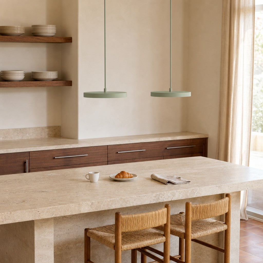 Evanos Disc Design Pendant Light – Sculptural Iron Disc Style for Modern Dining Room
