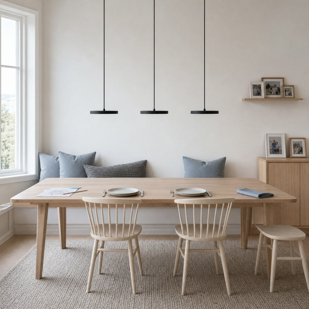 Evanos Disc Design Pendant Light – Sculptural Iron Disc Style for Modern Dining Room