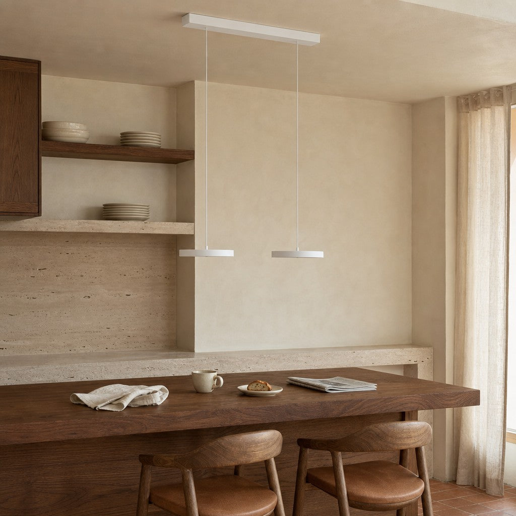 Evanos Disc Design Pendant Light – Sculptural Iron Disc Style for Modern Dining Room