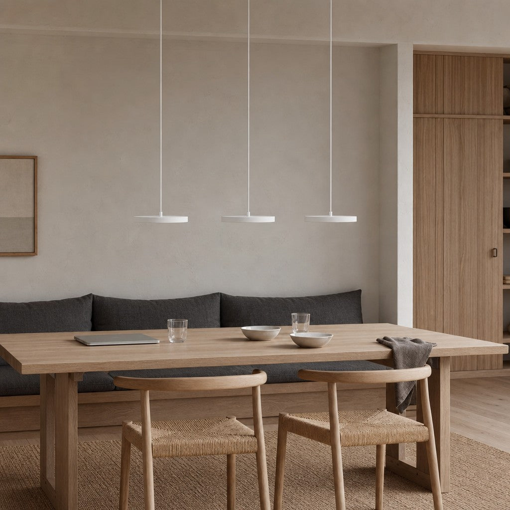 Evanos Disc Design Pendant Light – Sculptural Iron Disc Style for Modern Dining Room