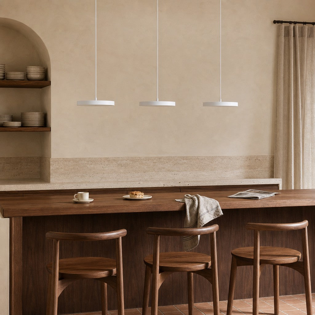 Evanos Disc Design Pendant Light – Sculptural Iron Disc Style for Modern Dining Room