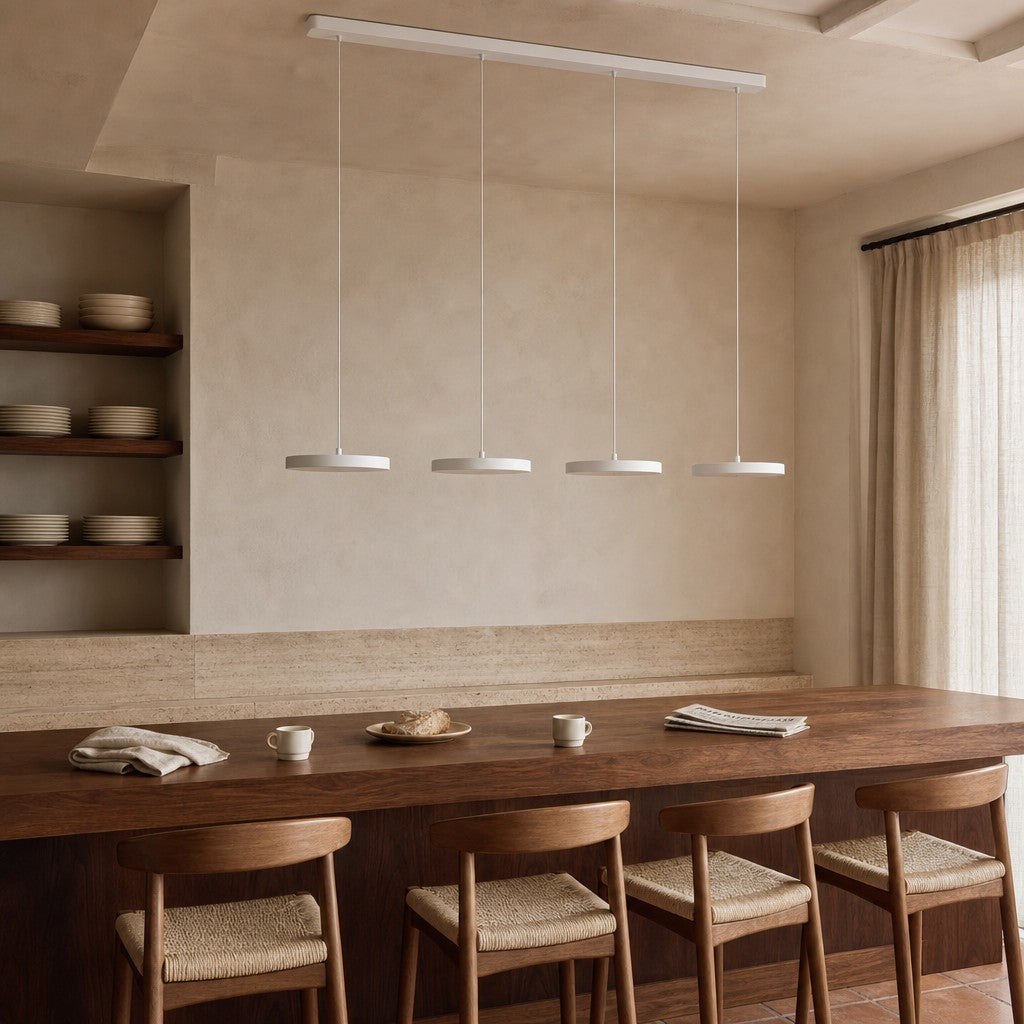 Evanos Disc Design Pendant Light – Sculptural Iron Disc Style for Modern Dining Room