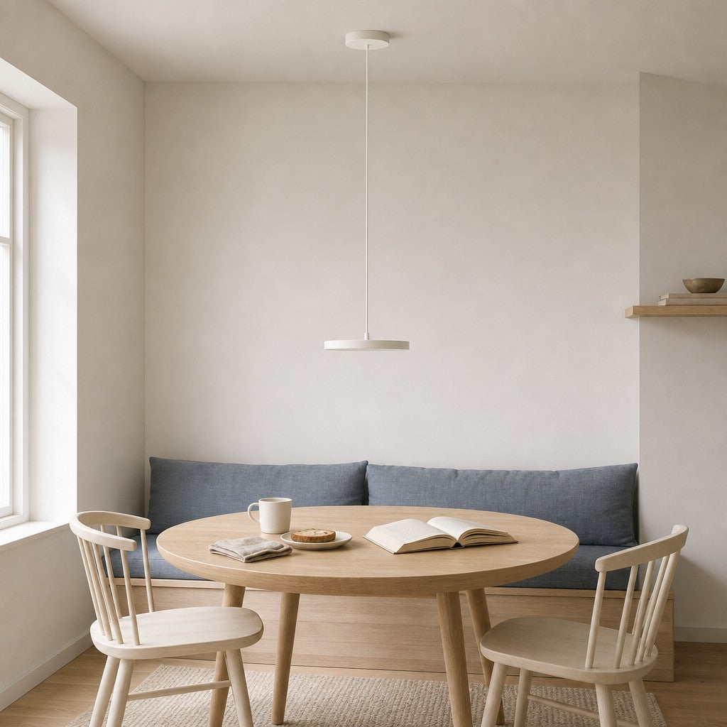 Evanos Disc Design Pendant Light – Sculptural Iron Disc Style for Modern Dining Room