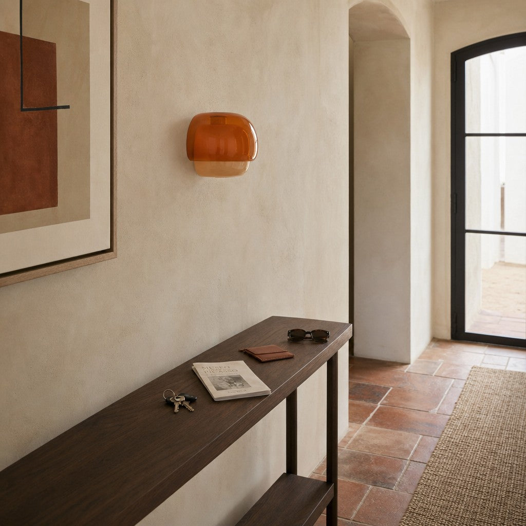 Lámpara de Pared Clinco de Vidrio Coloreado – Luz de Acento Retro para Interiores