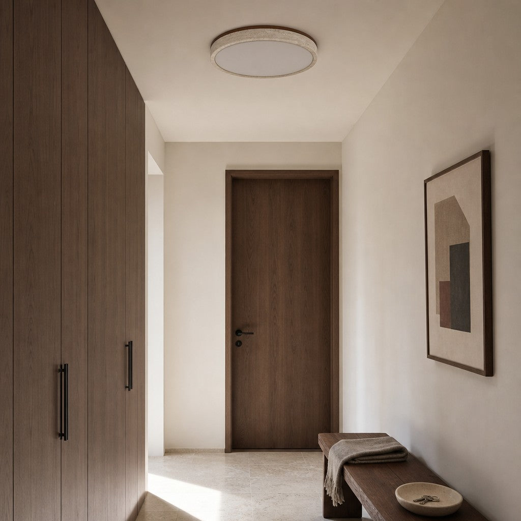 Zenthoris Travertin Deckenleuchte Minimalistische Aufbaudeckenleuchte – Moderne Ambientebeleuchtung für Flur
