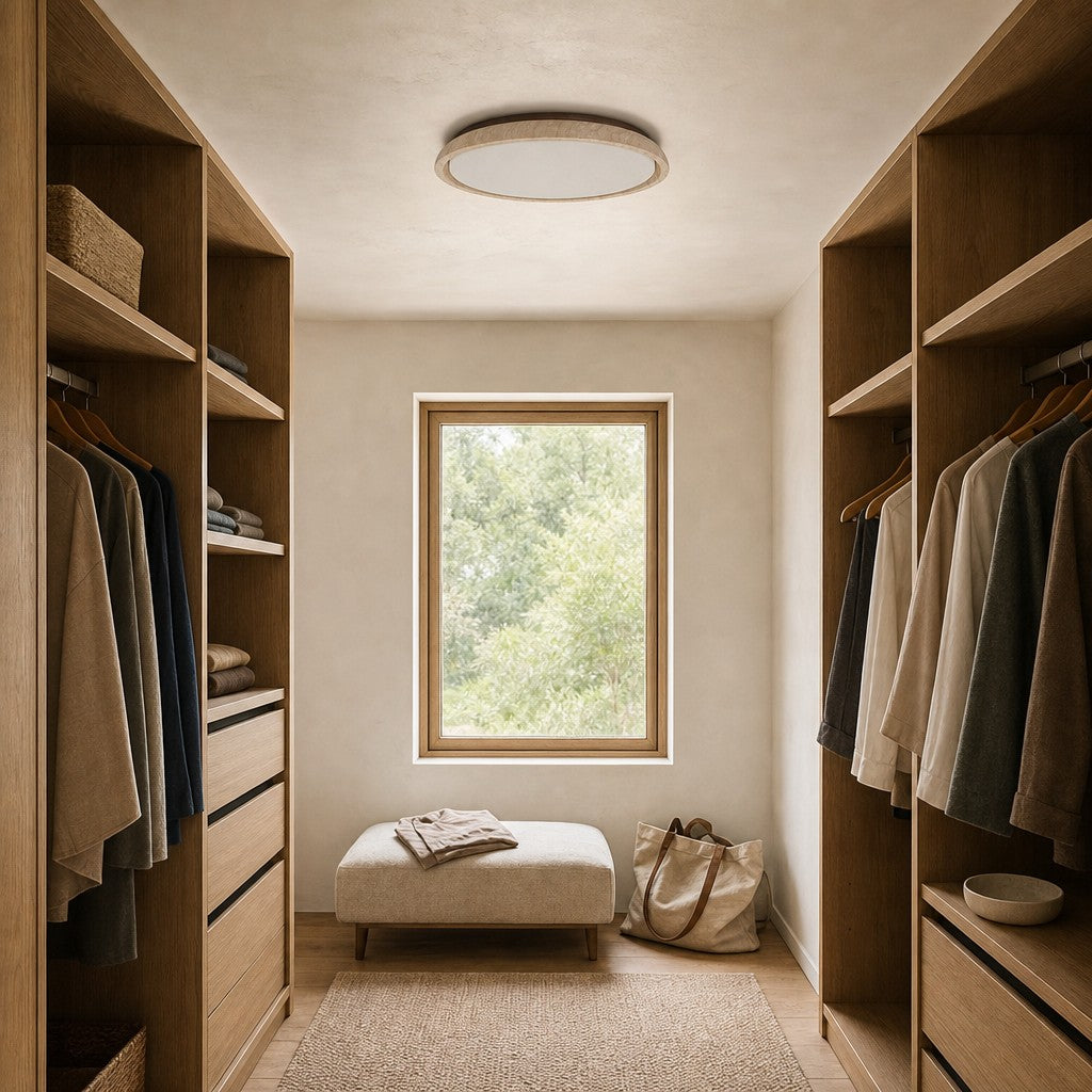Plafonnier rond Torvella à disque sculptural - Éclairage naturel moderne pour chambre