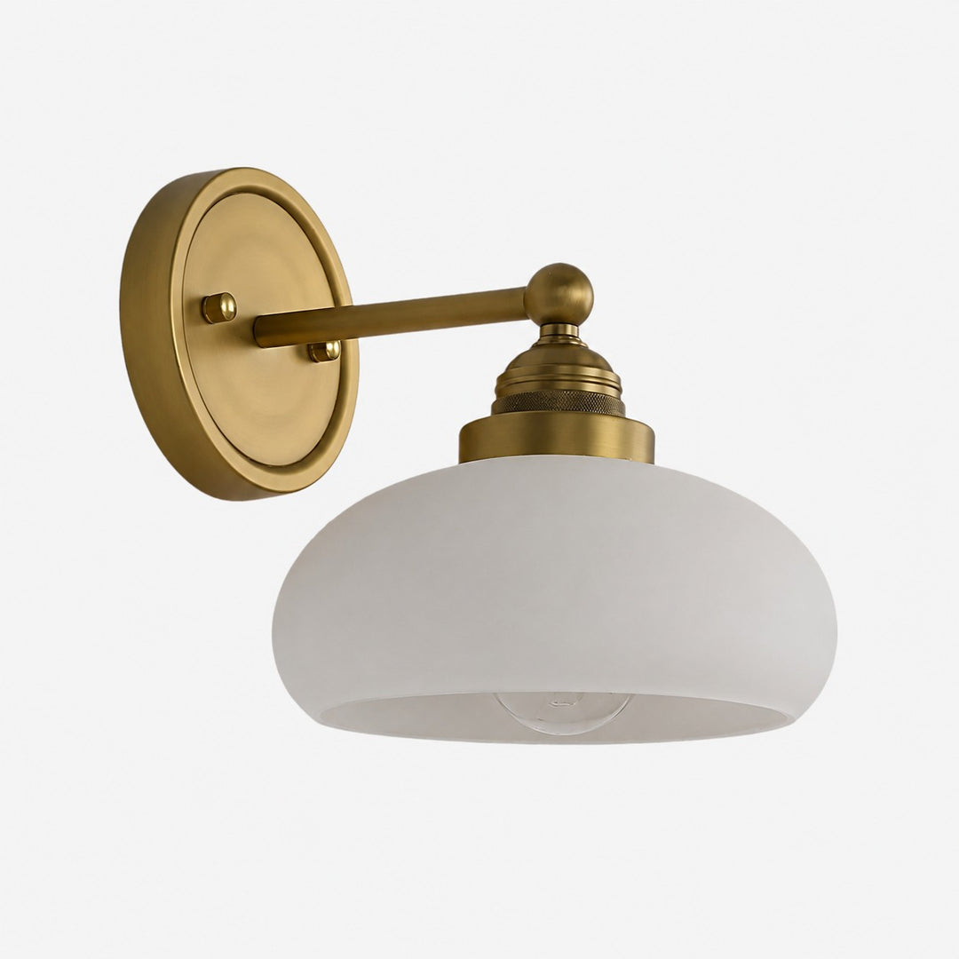 Geryon Vintage Industrial Milk White Glass Wall Sconce